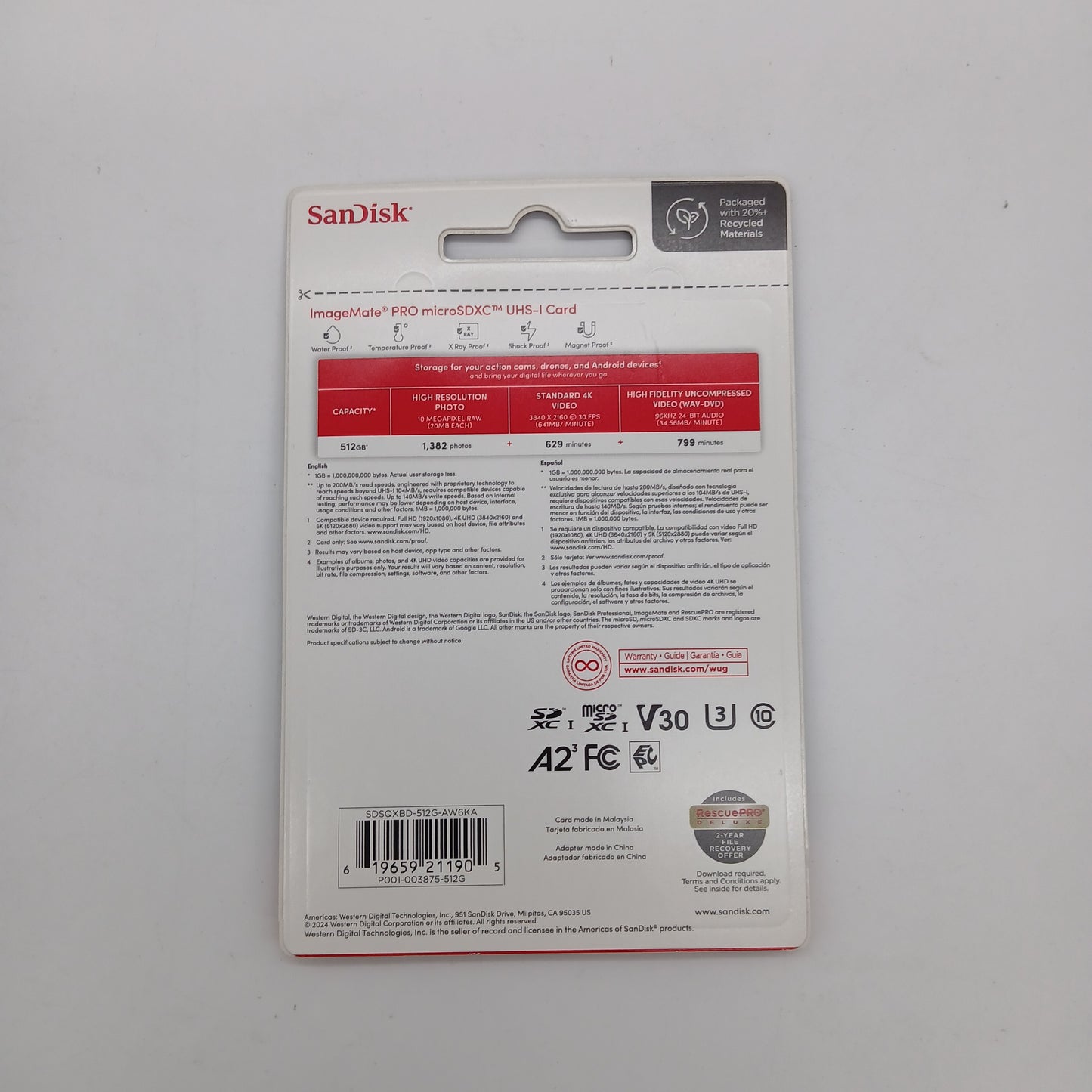 New SanDisk ImageMate Pro microSD SDSQXBD-512G-AW6KA