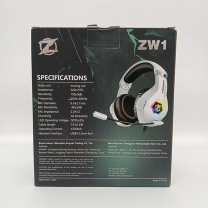 Ozeino ZW1 Gaming Headset White ZW1