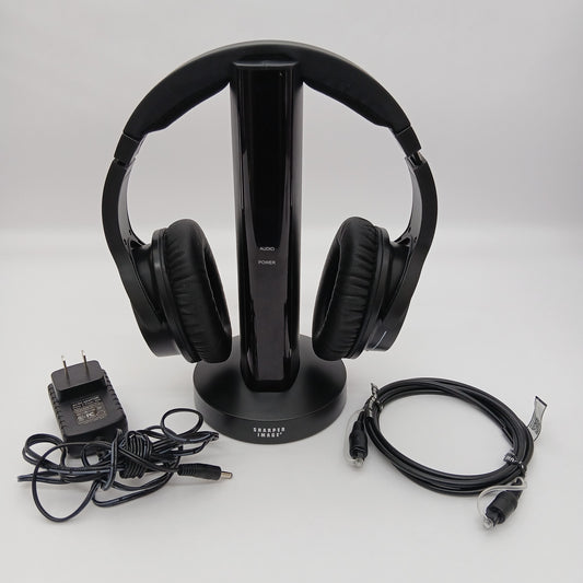 New Sharper Image TV Wireless Headphones Black 206077