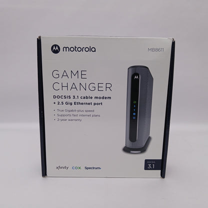 New Motorola Game Changer MB8611 DOCSIS 3.1 Cable Modem