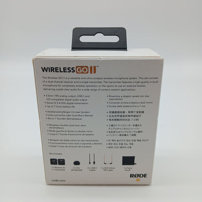 New In Box Wireless Go RODE 50 Hz - 20 kHz Compact Wireless Microphone e.g, with extras