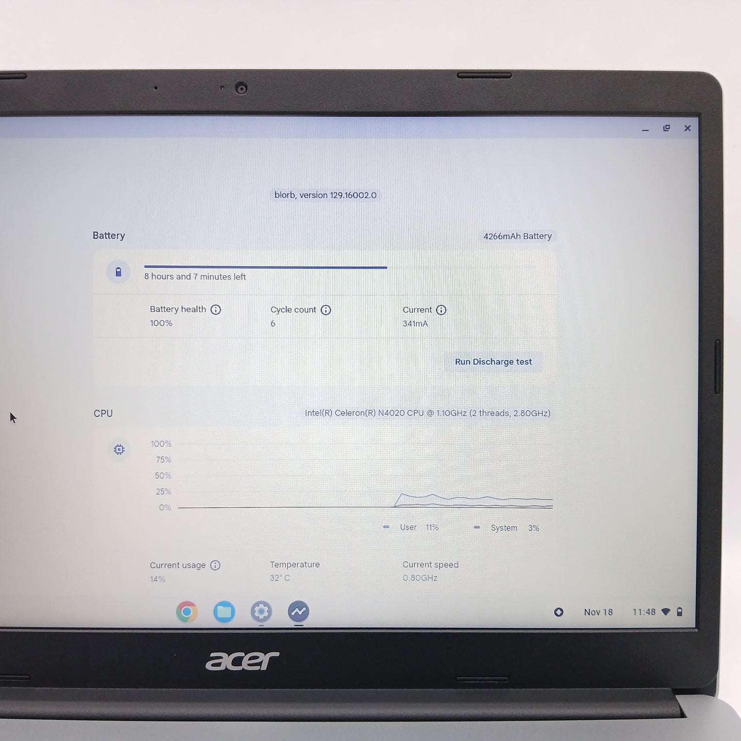 Acer Chromebook CB315-3H N19W3 15.6" Celeron N4020 1.10GHz 4GB RAM 64GB