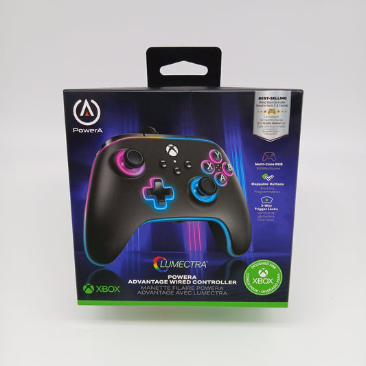 New PowerA Lumectra RGB Controller Black XBGPSPWI Xbox and Windows