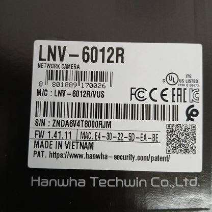 Wisenet Network Camera Network Camera LNV-6012R Unclaimed