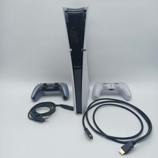 Sony PlayStation 5 Slim Digital Edition PS5 1TB White Console Gaming System 2 controllers