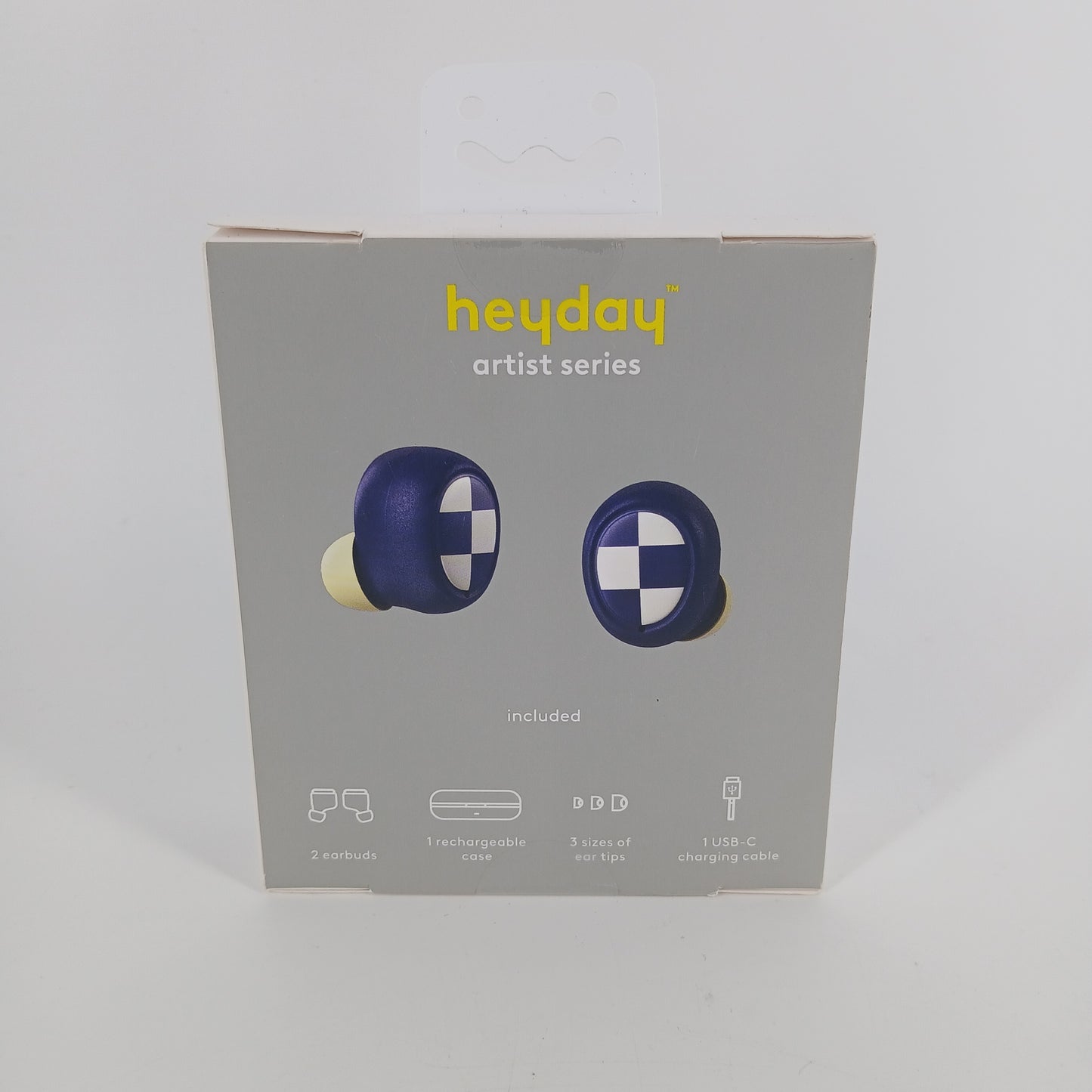 New Heyday True Wireless Wireless Bluetooth Earbuds Blue & White Plaid
