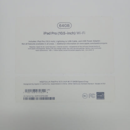 WiFi Only Apple iPad Pro 10.5" 64GB 17.7.5 Space Gray MQDT2LL/A